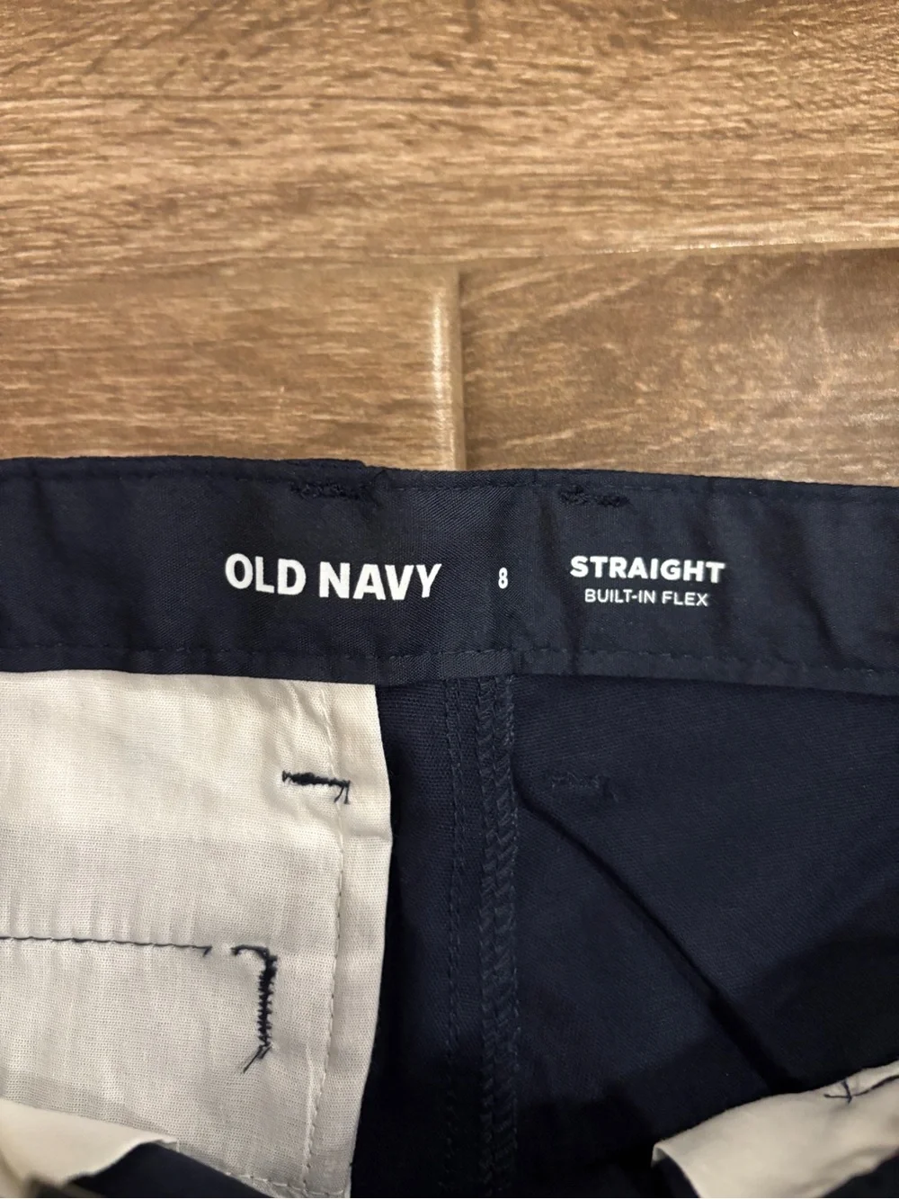 Old Navy Girls Sz 8 Navy Straight-Leg Pants Cotton Stretch Chino School Uniform